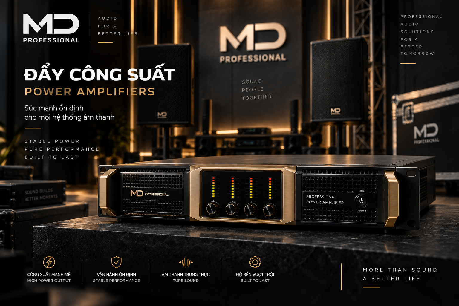 Cục đẩy công suất MD Prosessional chính hãng