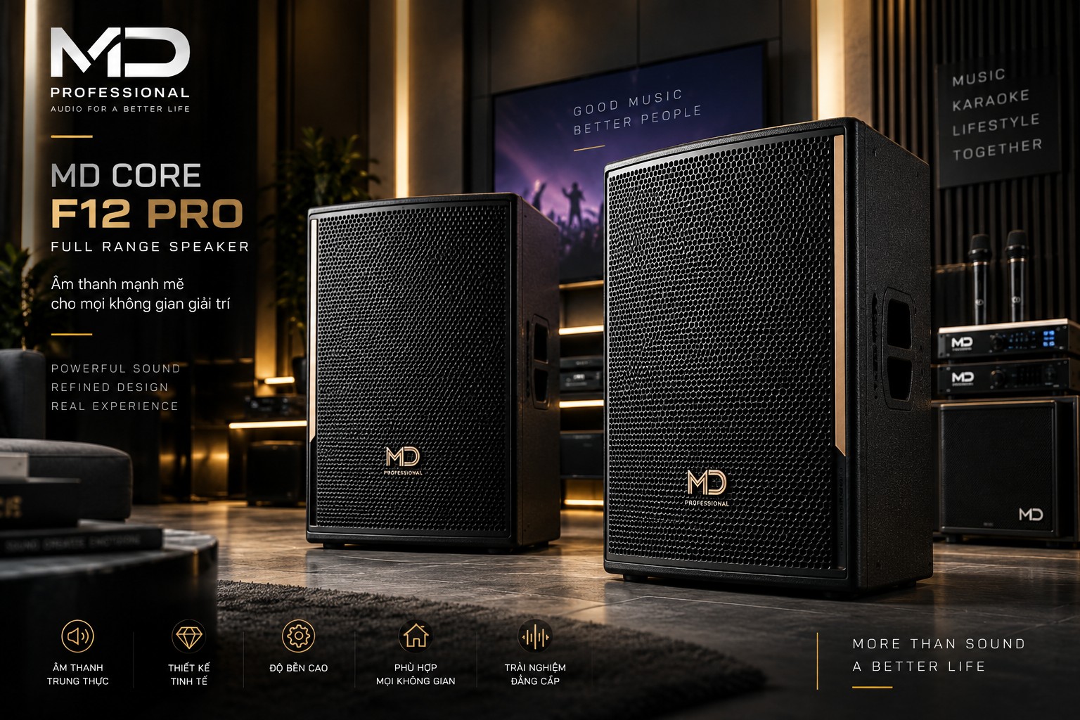 Loa karaoke MD F12 Pro chinh hang